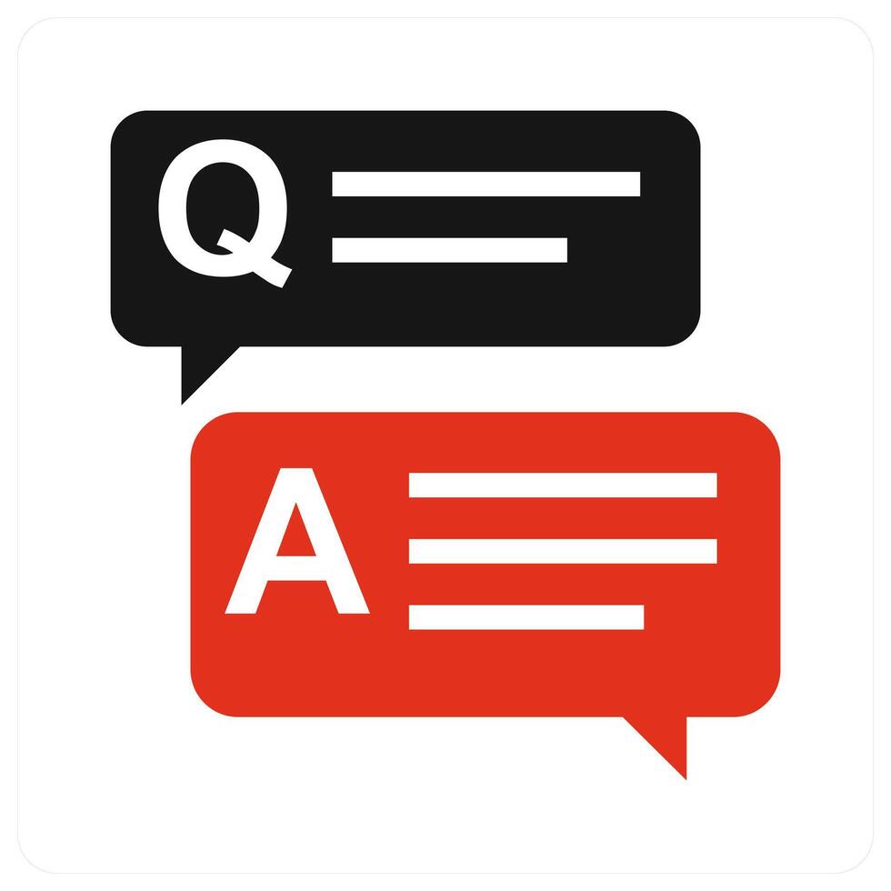 Question Answer icon concept in red color vector