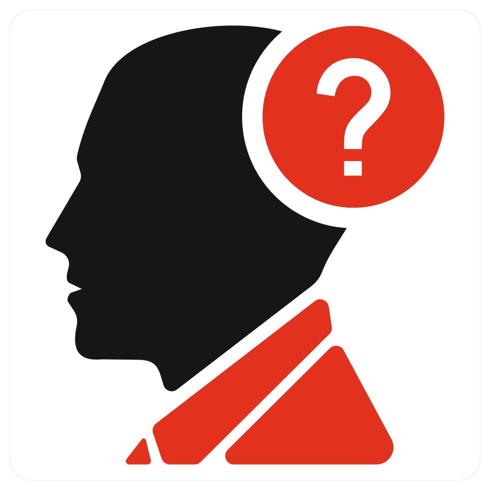 Question icon concept in red color vector