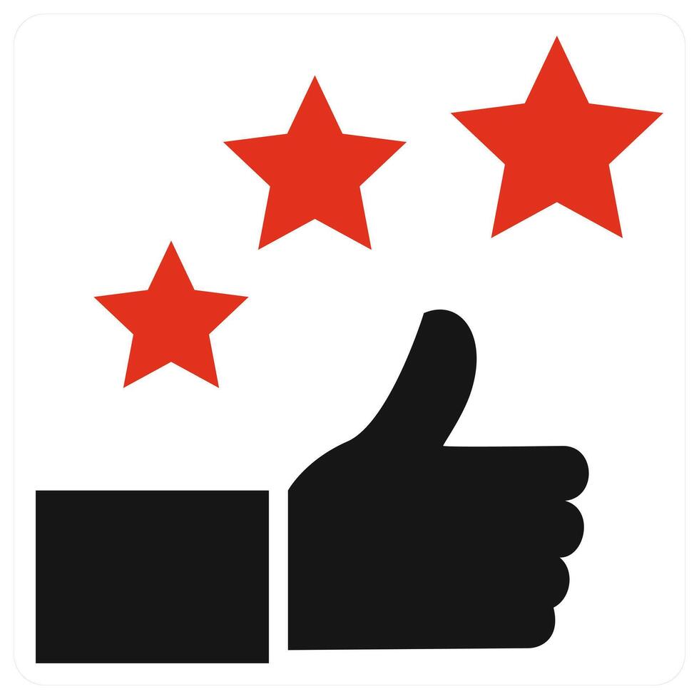 Ratings icon concept in red color vector