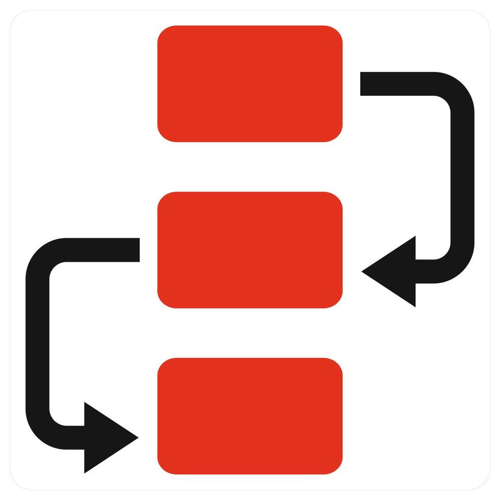 Process icon concept in red color vector