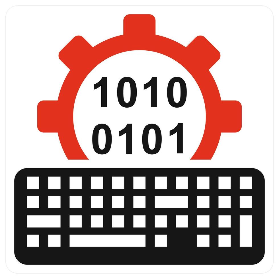 Programming and code concept in red color vector