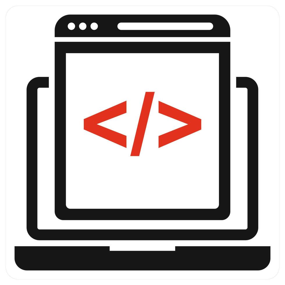 Programming concept in red color vector