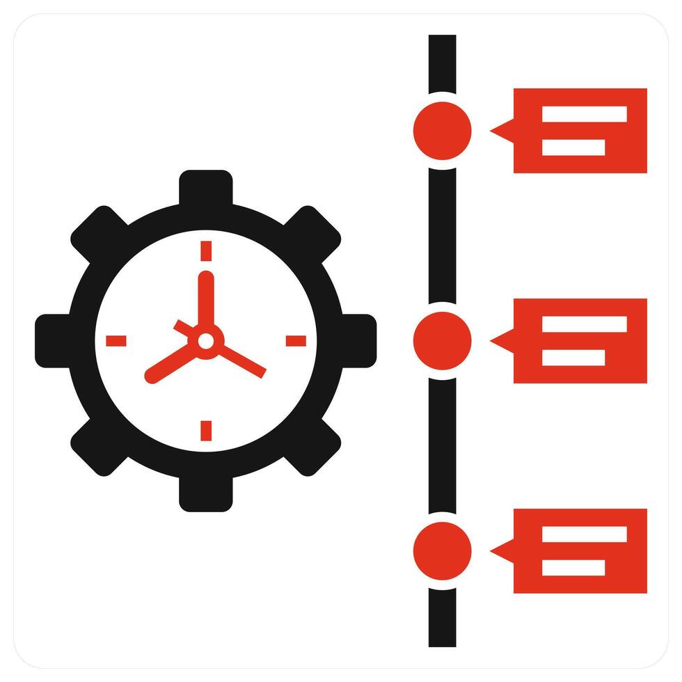 Project Timeline icon concept in red color vector