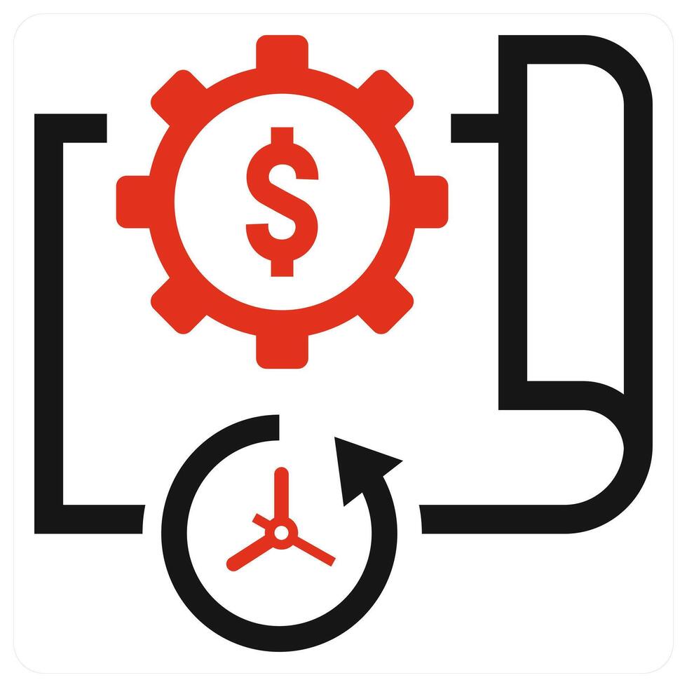 Project History icon concept in red color vector