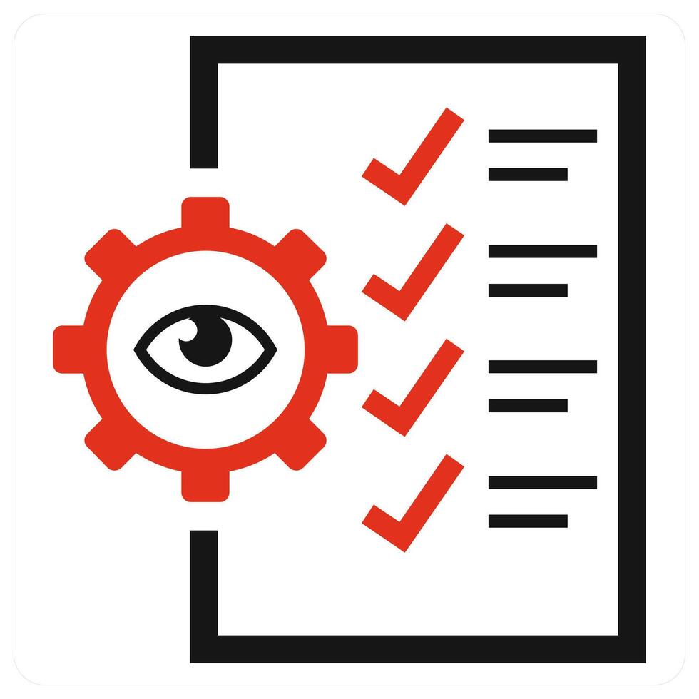 Quality Control icon concept in red color vector