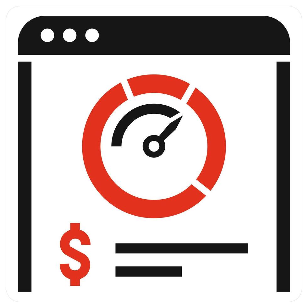 Project Dashboard icon concept in red color vector