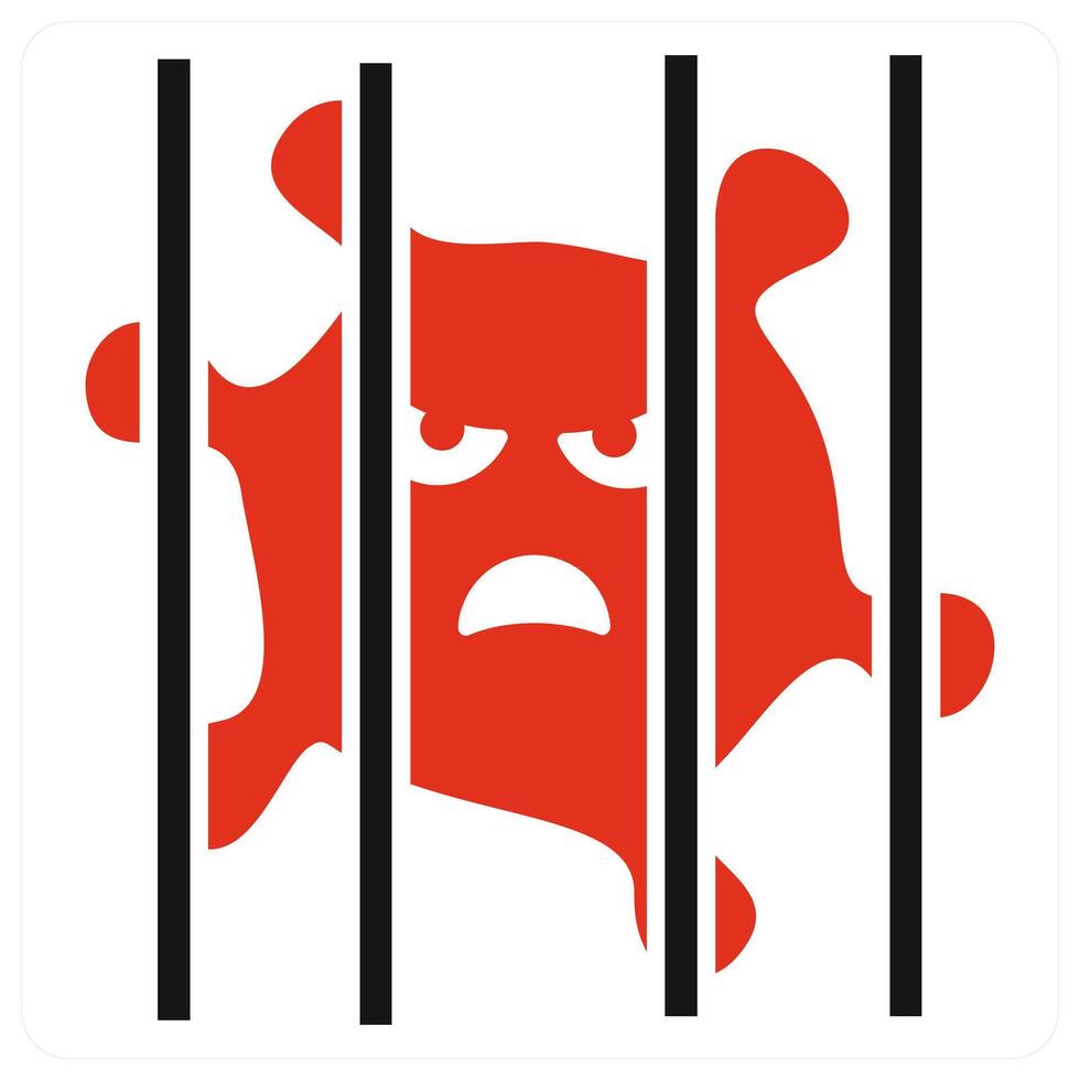 Quarantine icon concept in red color vector