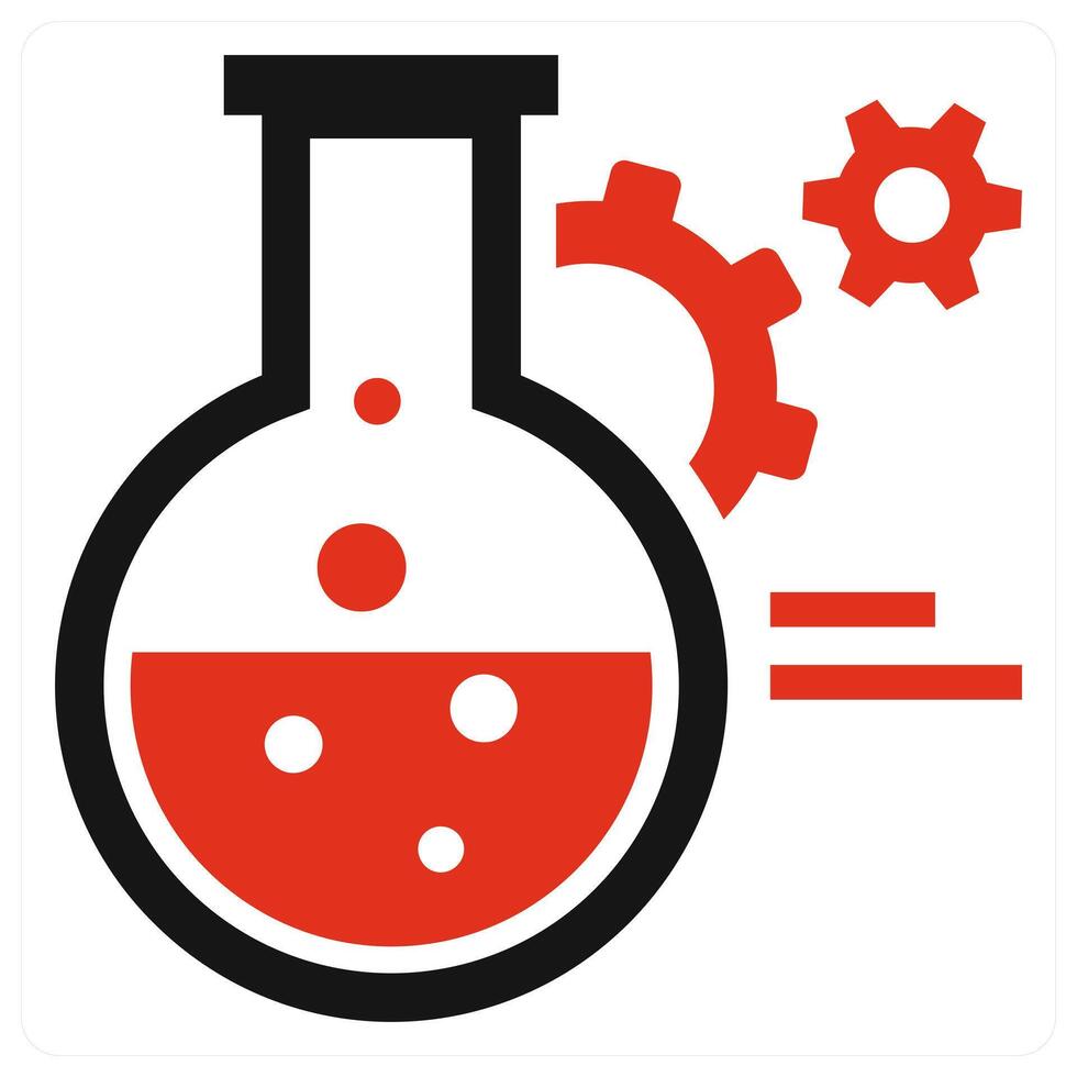 Research and Development icon concept in red color vector