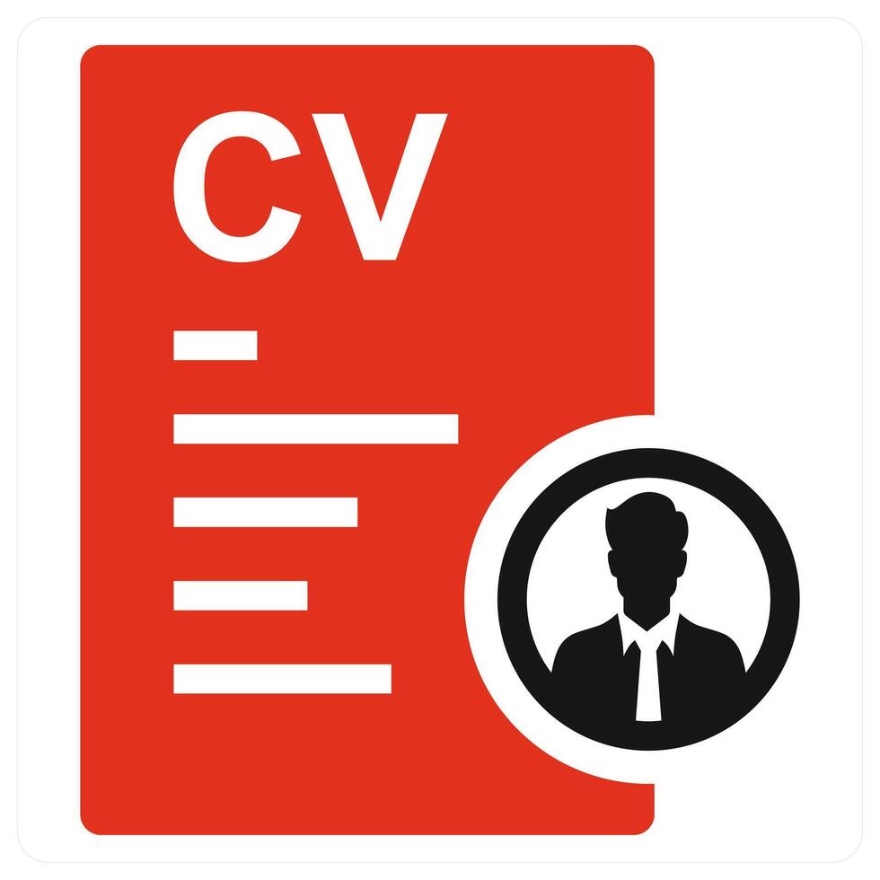 Resume icon concept in red color vector