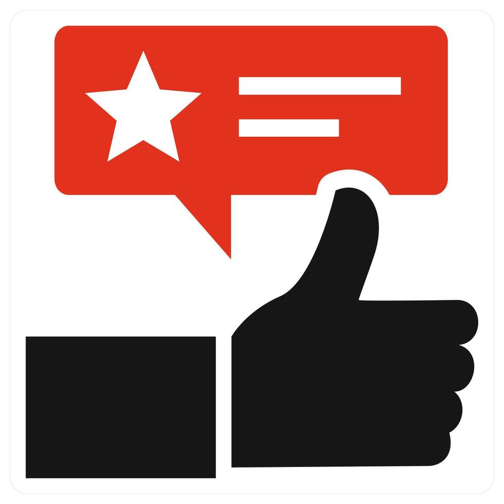 Reviews icon concept in red color vector