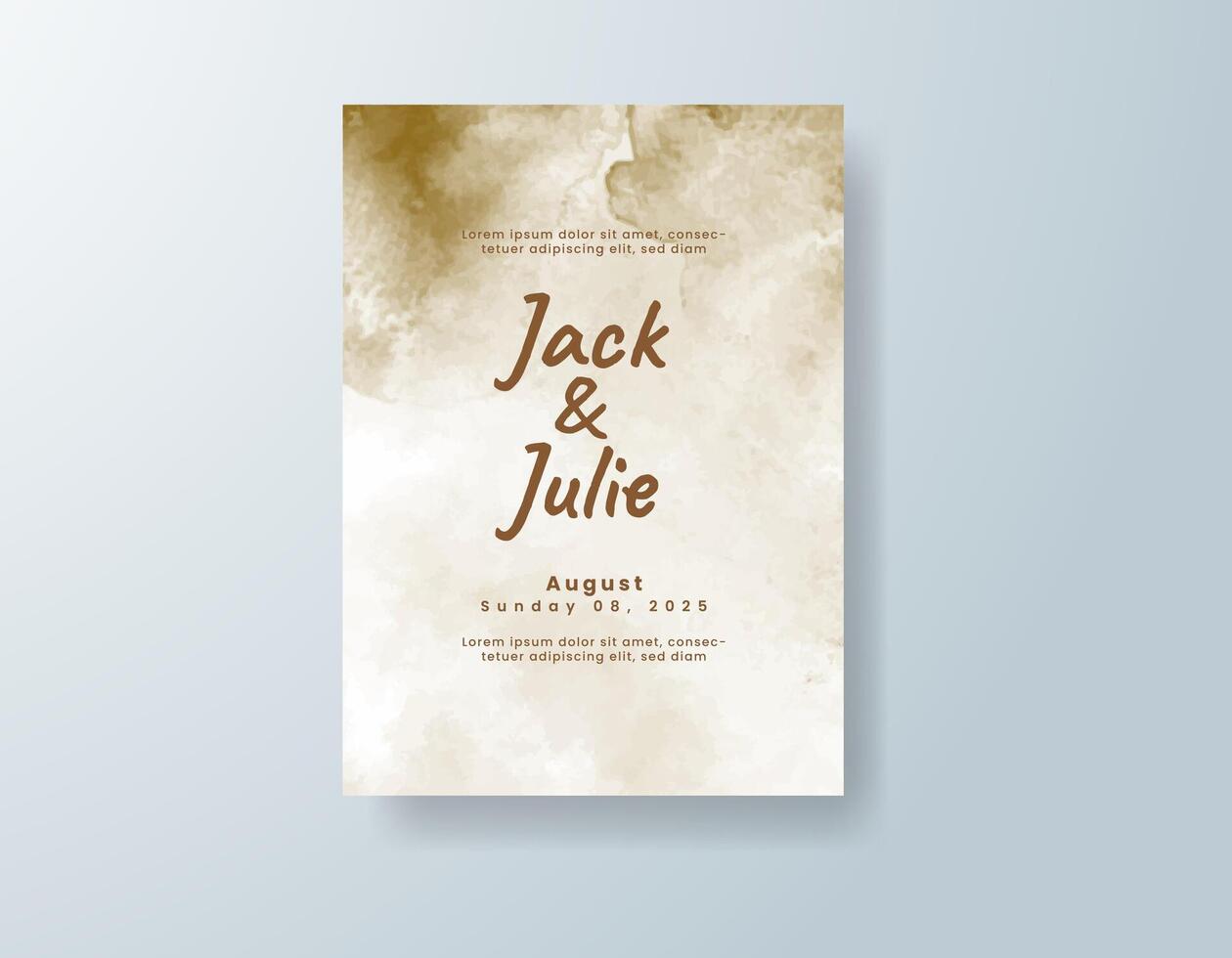 A watercolor sky at twilight creates a tender backdrop for your celebration. vector