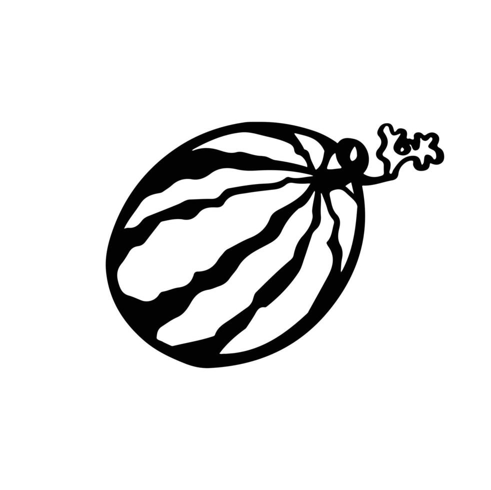 watermelon round monochrome fruit vector