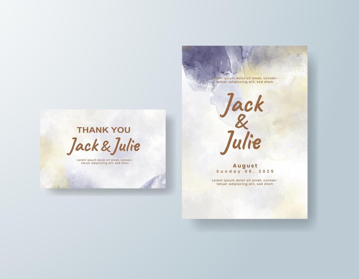 Classic watercolor wedding invitation card in blush pink, featuring delicate lace patterns featuring hand-blended hues. vector