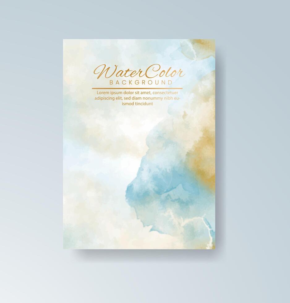 Green watercolor card with leaf-like flow, great for eco themes. vector