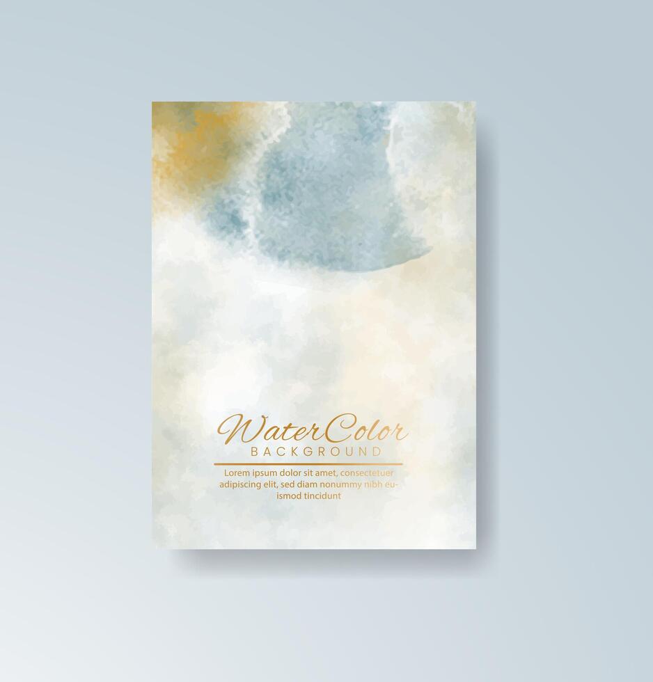 Watercolor splash card in jewel tones for luxury brand presentations. vector