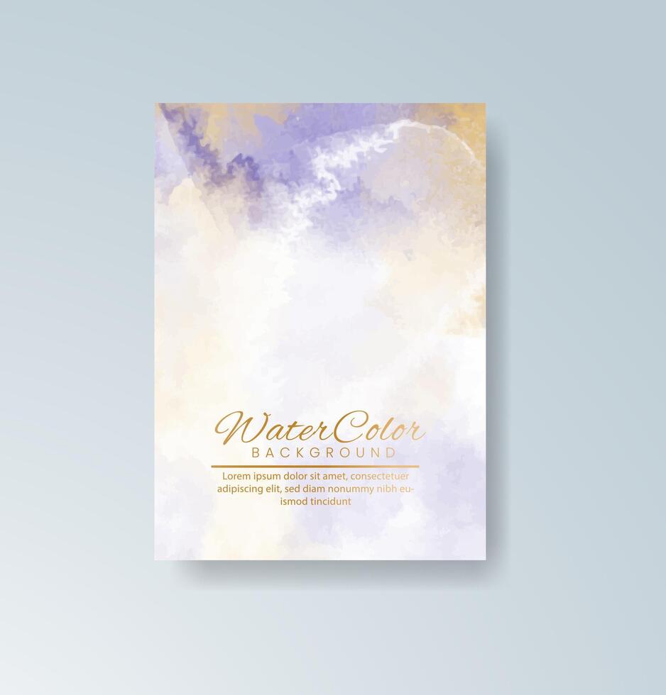 Delicate brushwork watercolor card for romantic invites and creative banners. vector