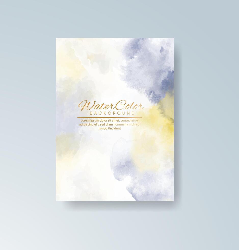 Watercolor gradient card from ice blue to twilight purple. vector