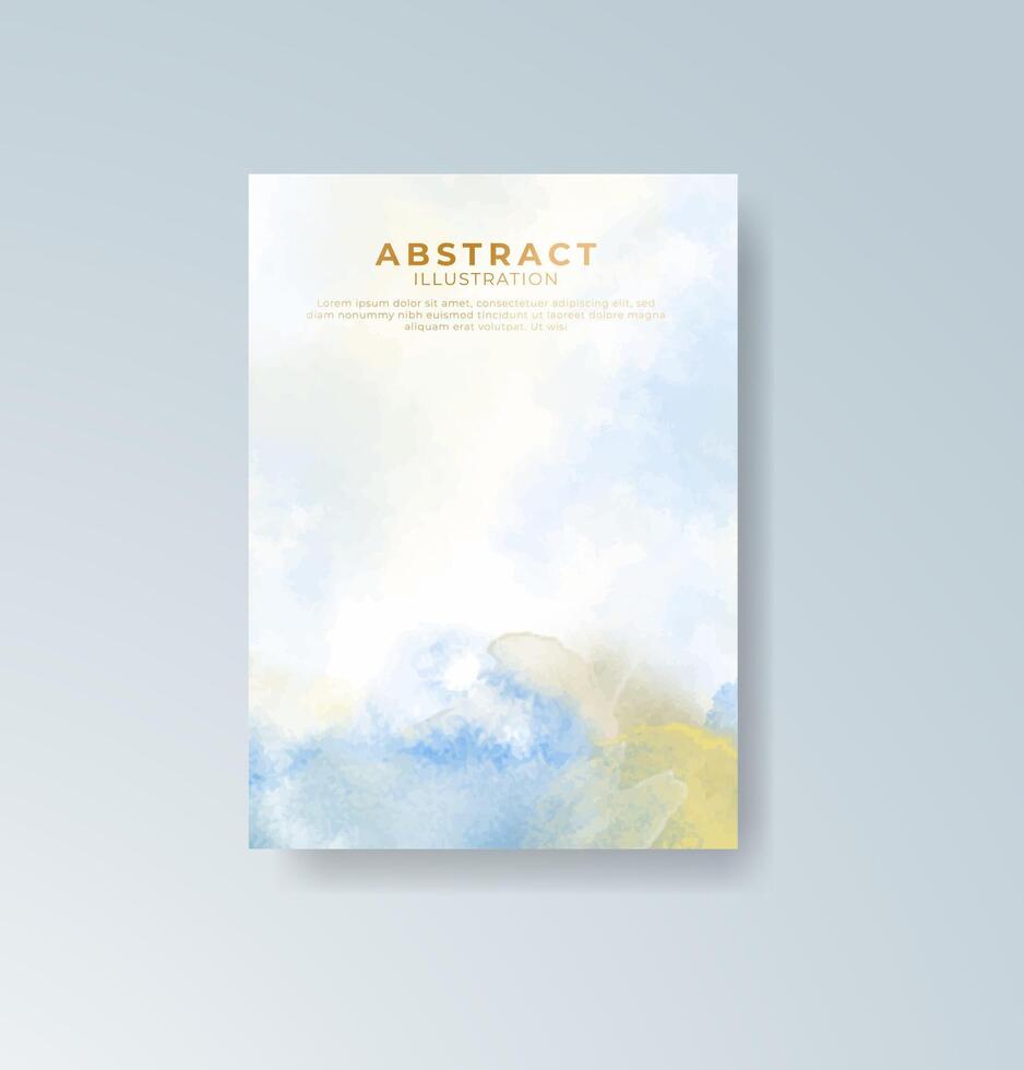 Cool breeze watercolor card with soft brush textures. vector