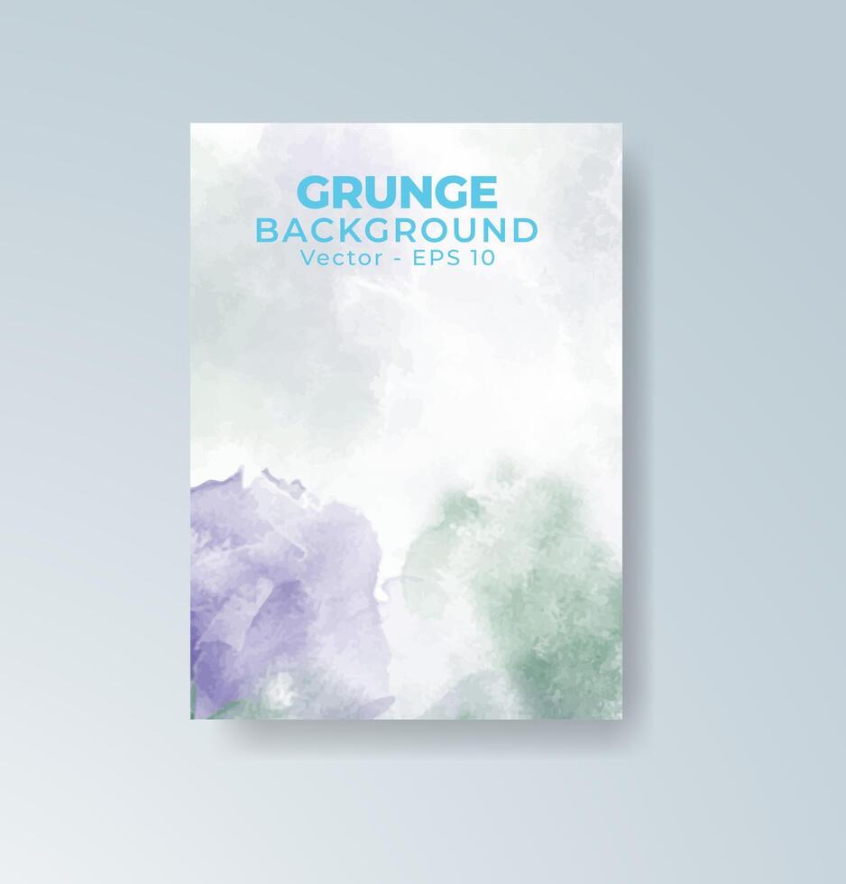 Fog-inspired watercolor card with layered gray tones. vector