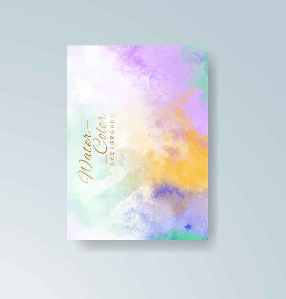 Tropical breeze watercolor design card with vibrant green and turquoise. vector