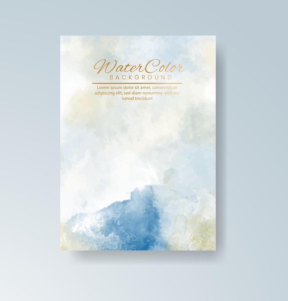 Sunrise-themed watercolor card with warm gold tones. vector