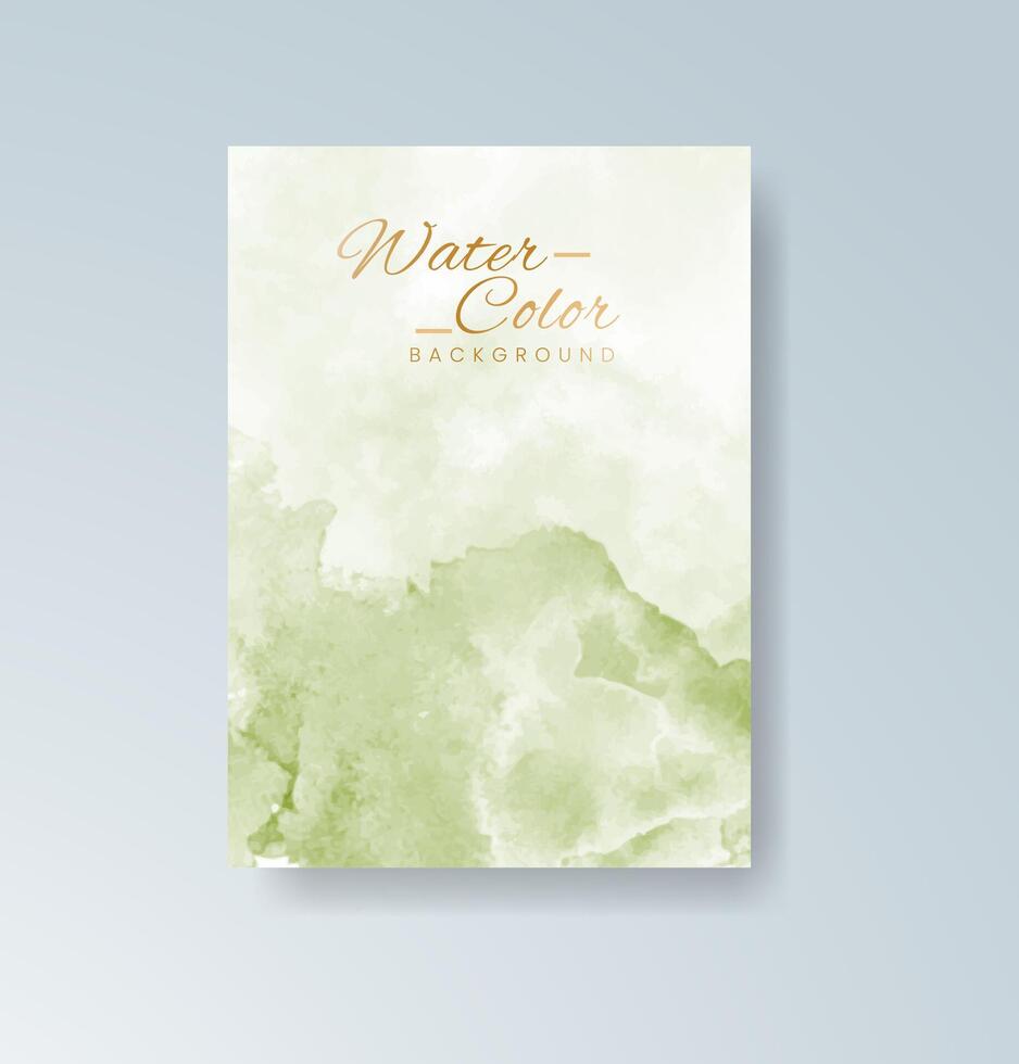 Botanical watercolor backdrop with muted greens and pastels. vector