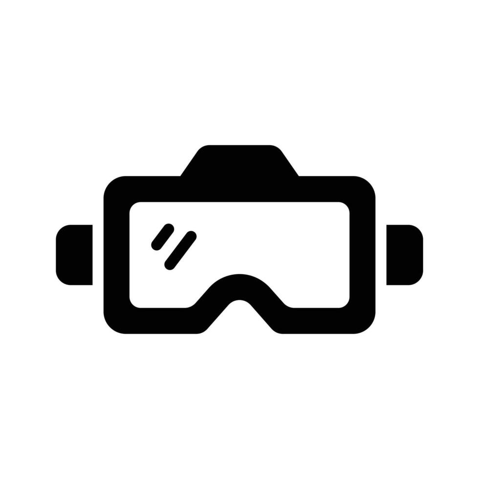 Visually engaging glyph icon of vr headset gadget vector