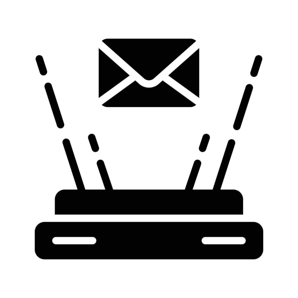 Check out this glyph icon of holographic email vector