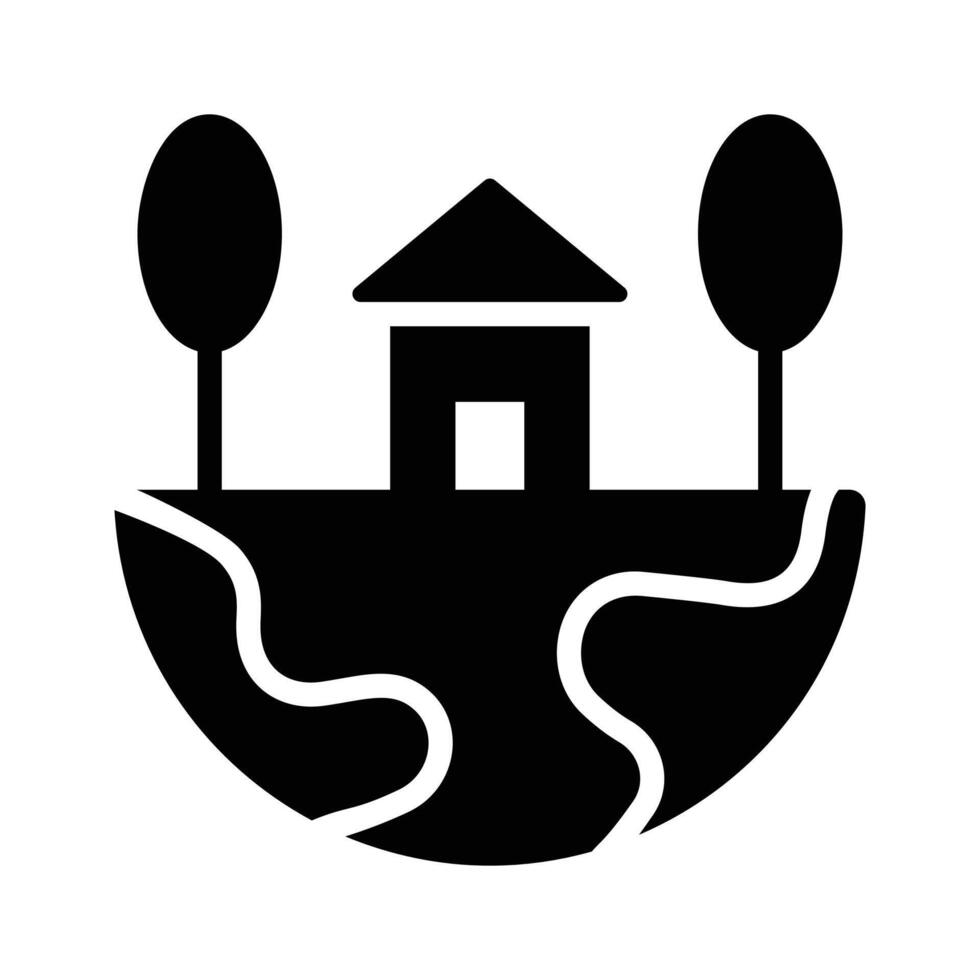Trendy glyph icon showing metaverse land property vector