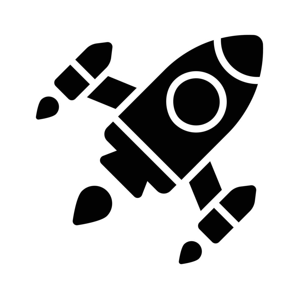 A premium glyph icon of launching space rocket vector