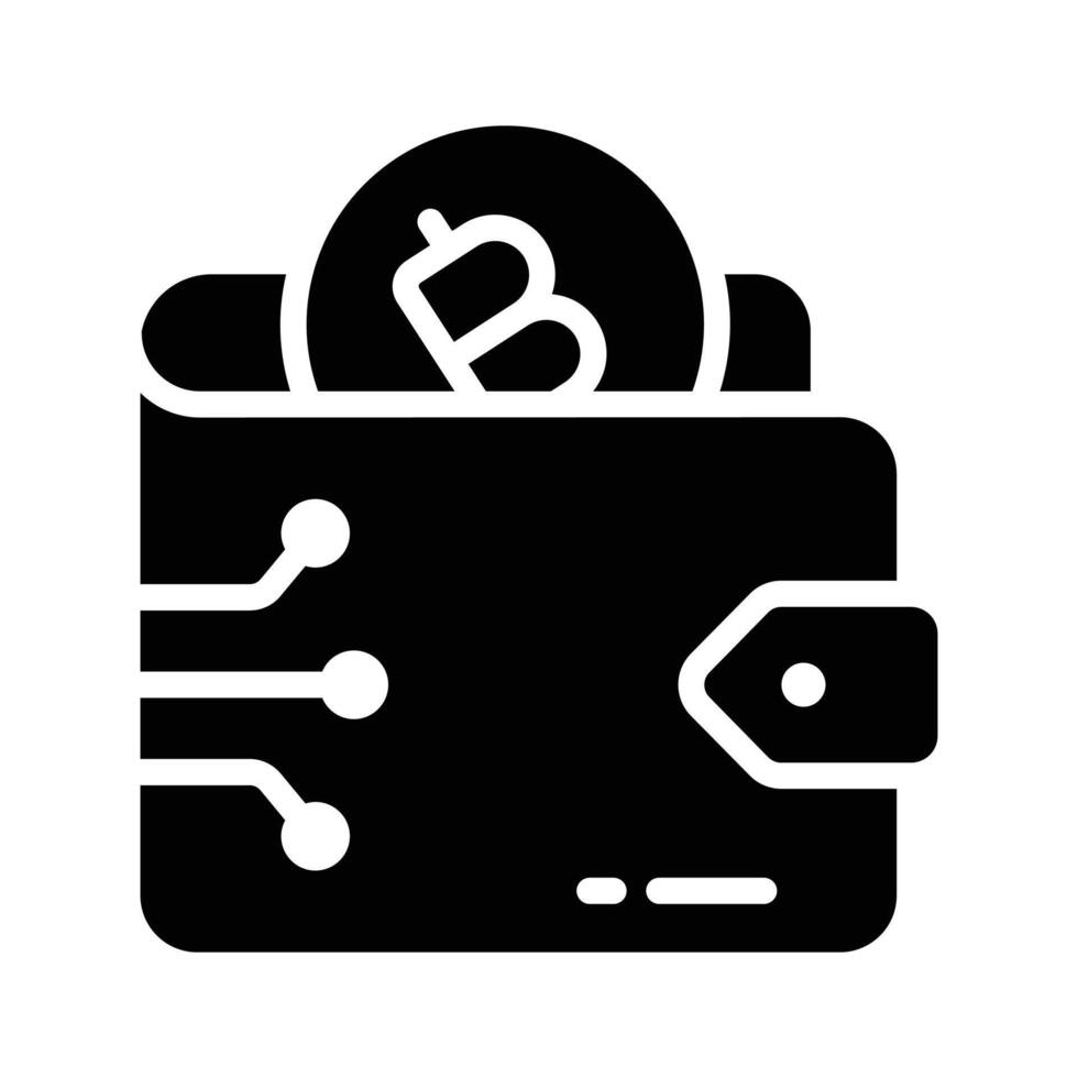 Premium glyph style icon of bitcoin wallet vector
