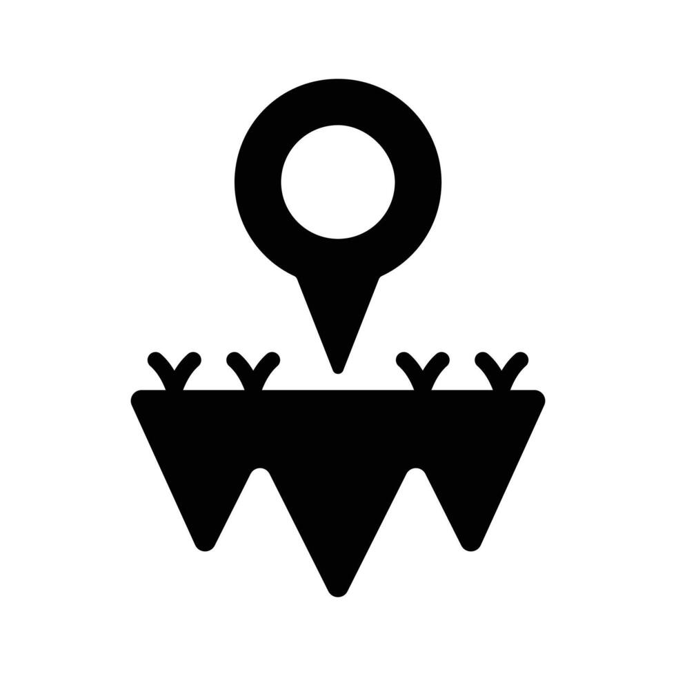 Modern glyph icon of land location pin, easy to edit vector