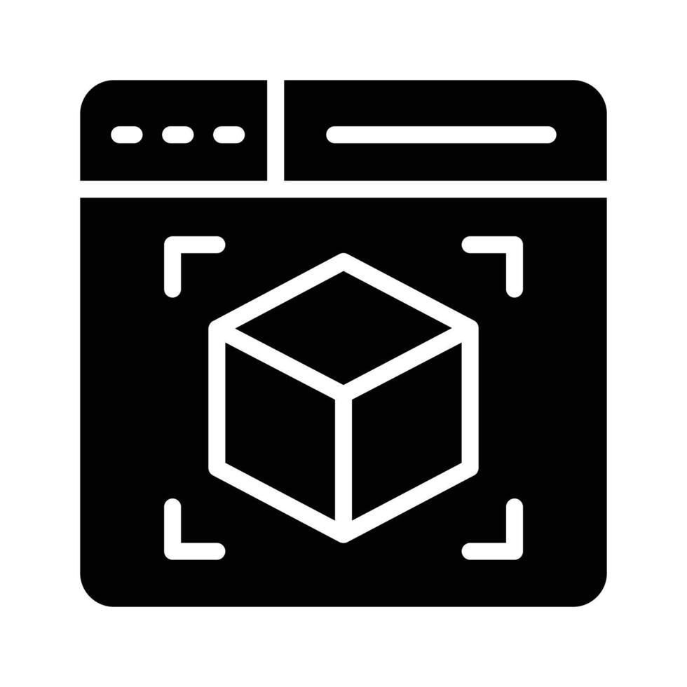 A trendy glyph icon of 3d modelling website vector