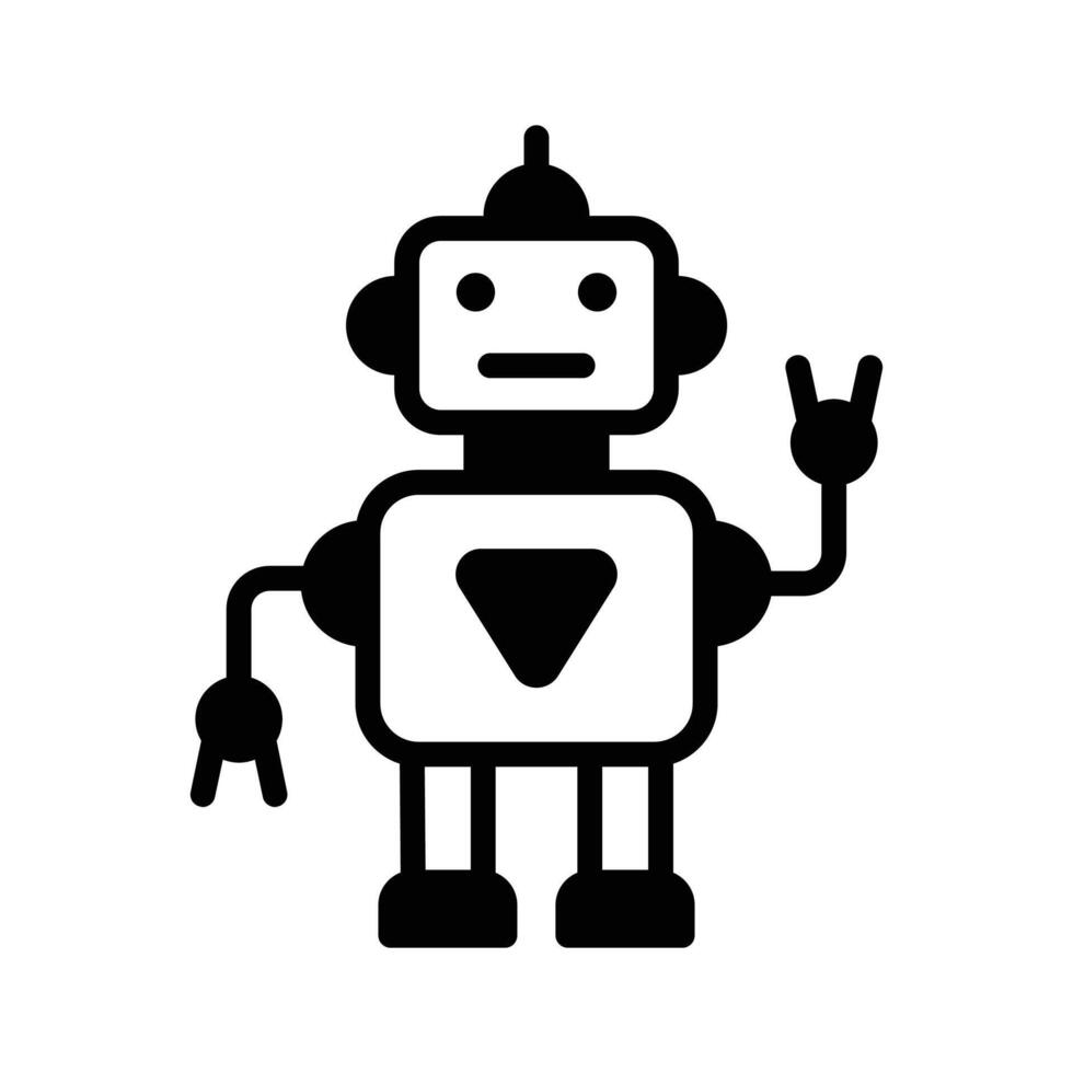 Ready to use glyph icon of futuristic robot. vector