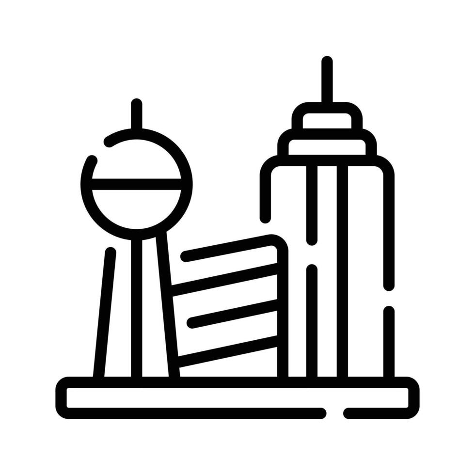 Have a look at this metaverse city tech outline icon vector