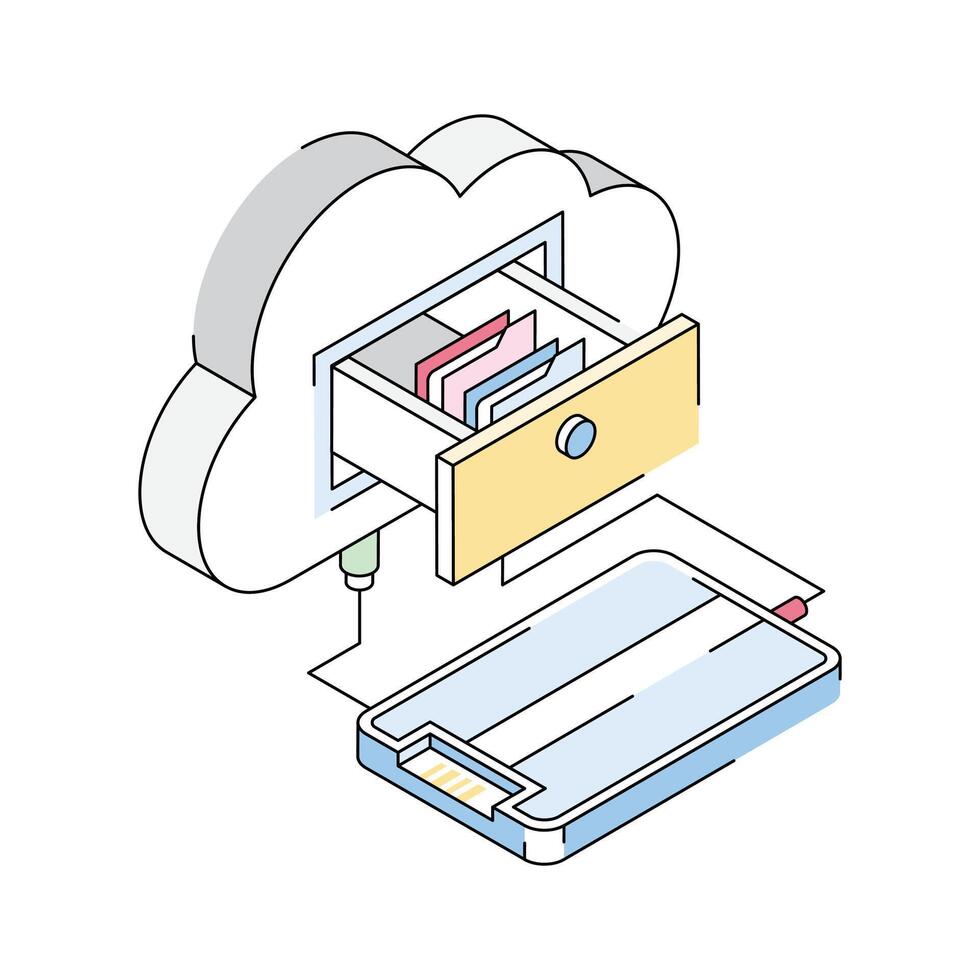 A well designed isometric icon of cloud storage vector