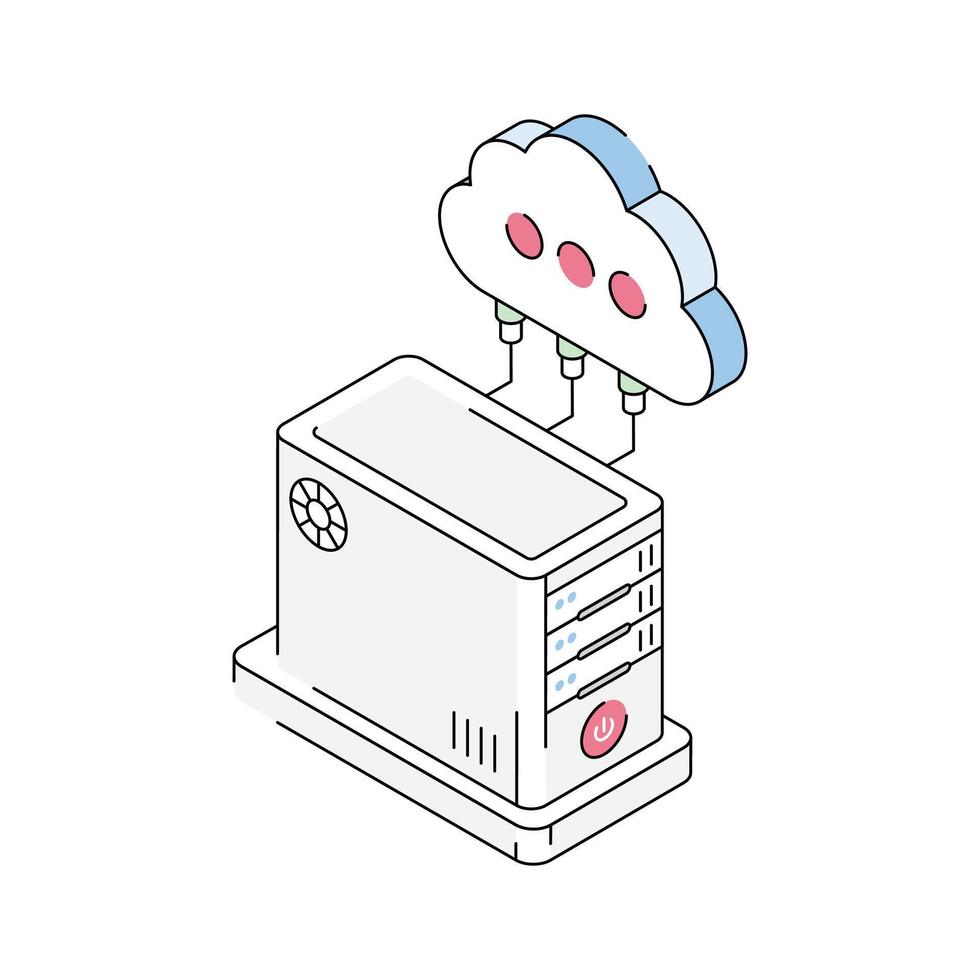 Download our isometric icon of cloud computing technology vector