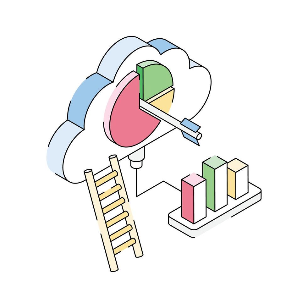 Download out modern isometric icon of business cloud vector