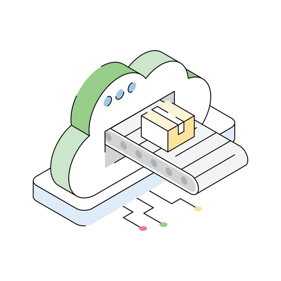 Get this amazingly designed industry cloud isometric icon vector