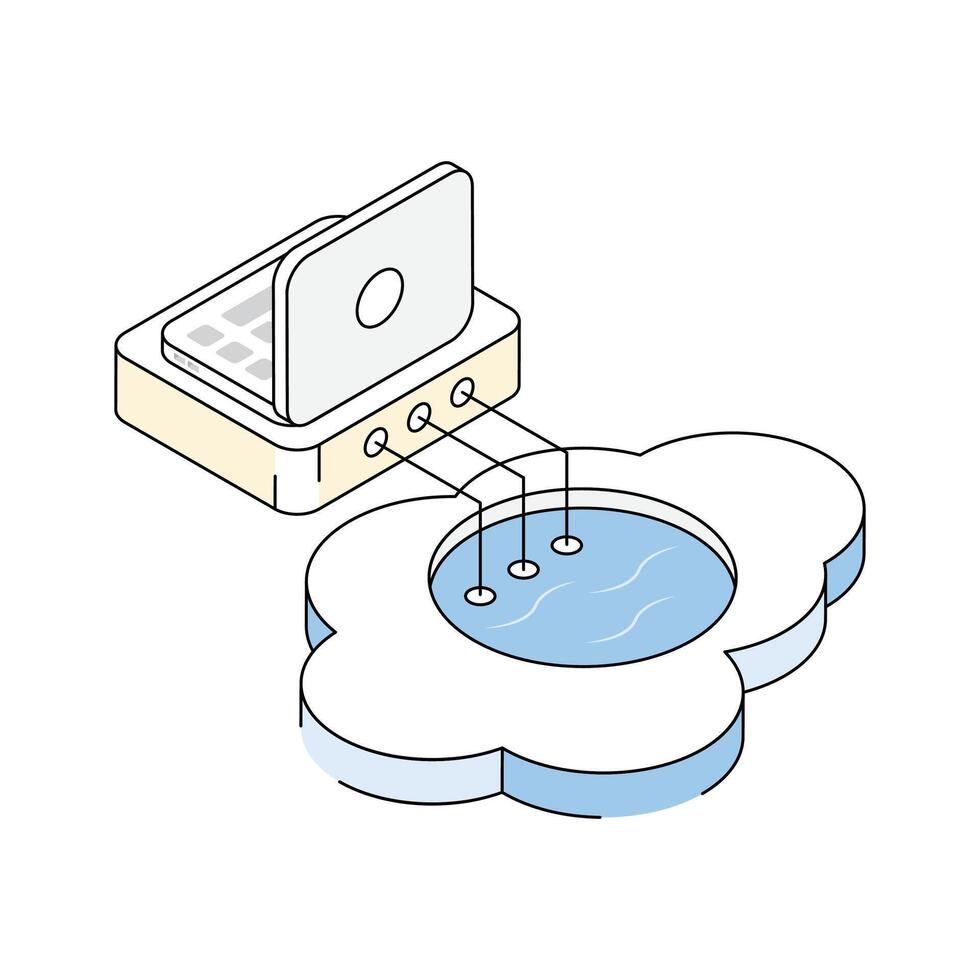 Catch a sight of this amazing isometric icon showing laptop cloud storage vector