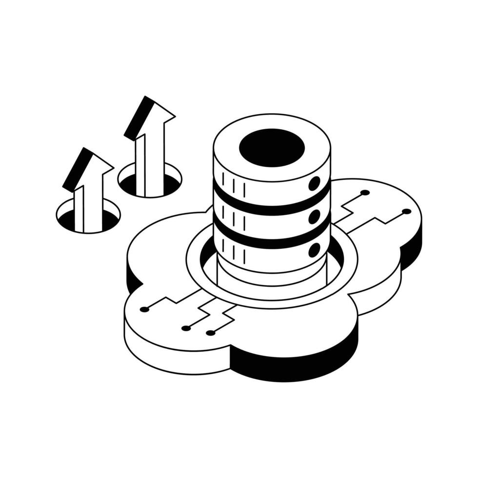 Get your hands on this isometric icon of cloud db. vector