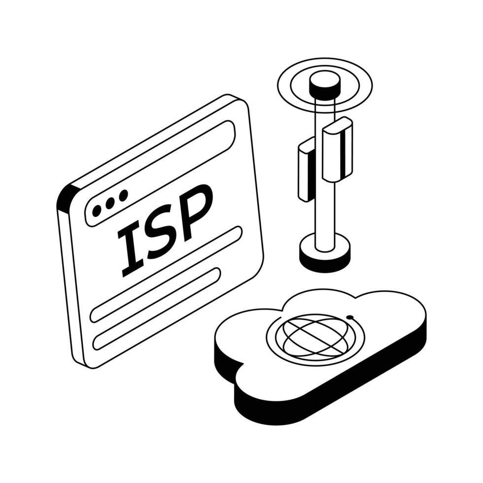 Get a glimpse of this premium isometric icon showing web storage. vector