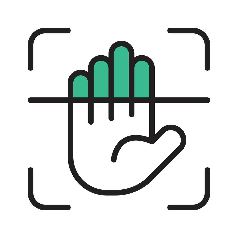 Palm scan icon creatively designed in outline style vector