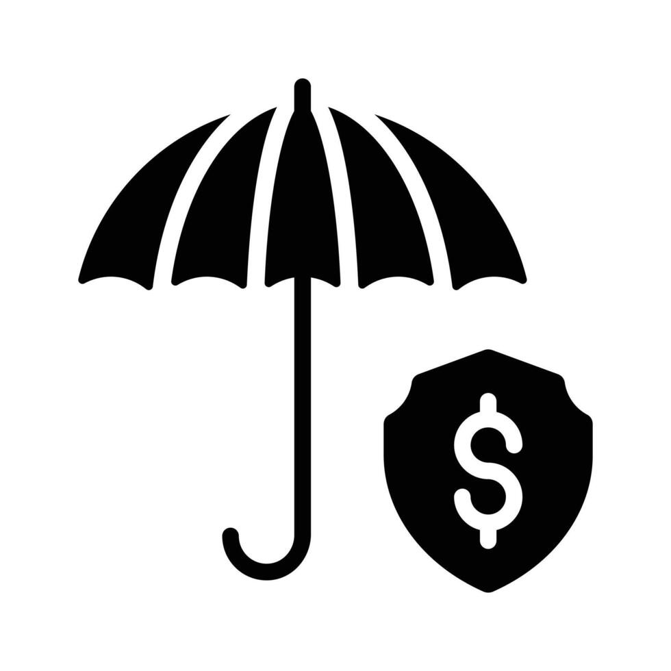 A well crafted glyph style icon of money insurance vector