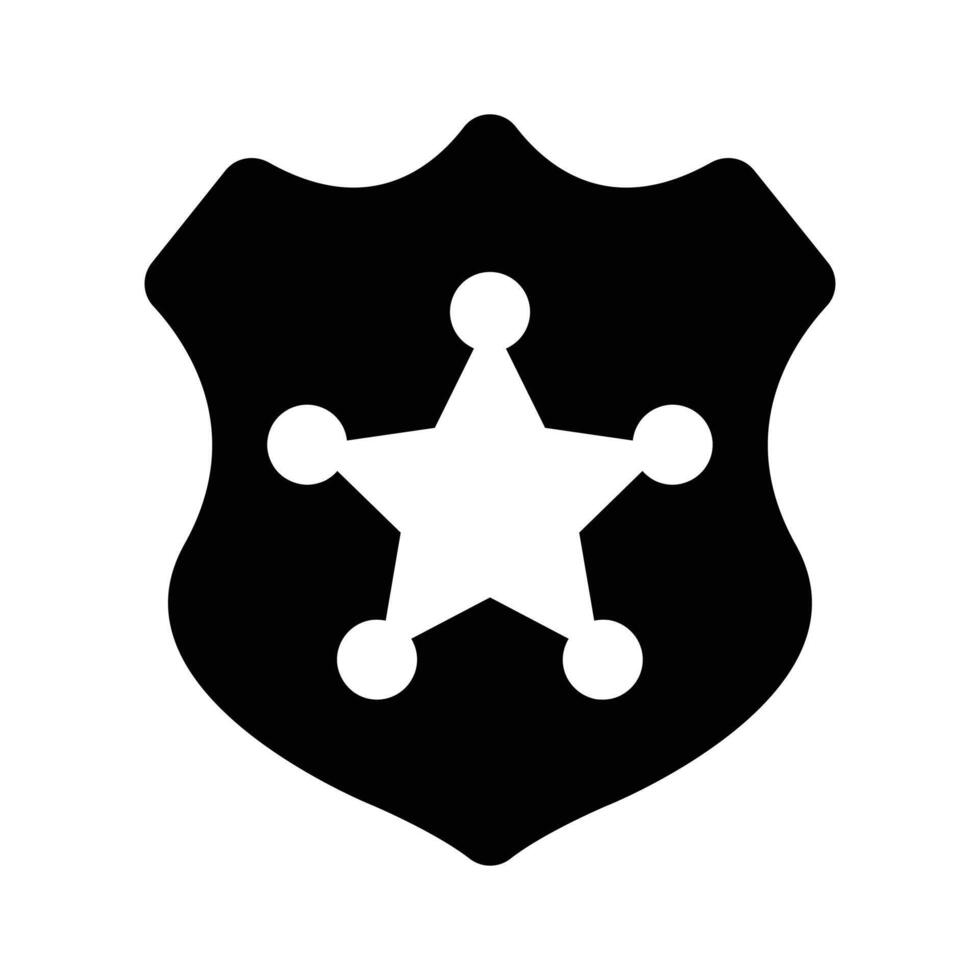 Well crafted glyph style icon showing police badge vector