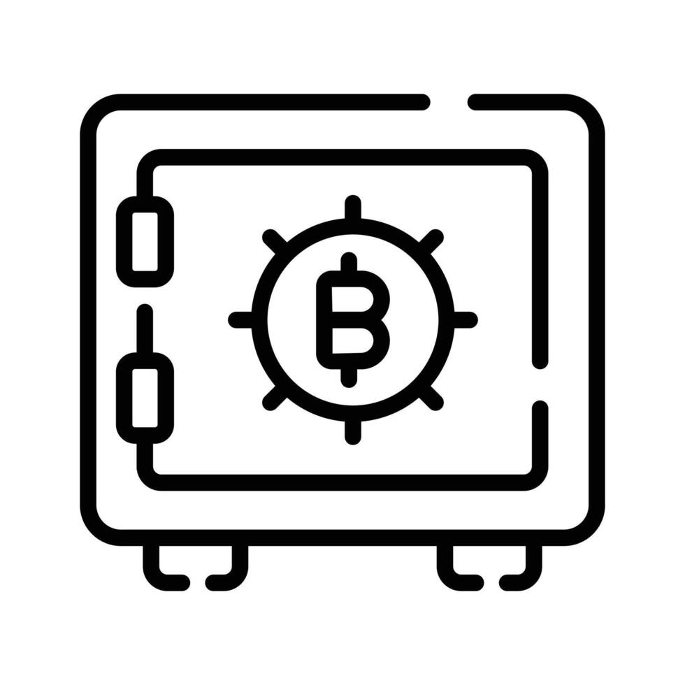 Premium linear icon of locked bitcoin locker vector