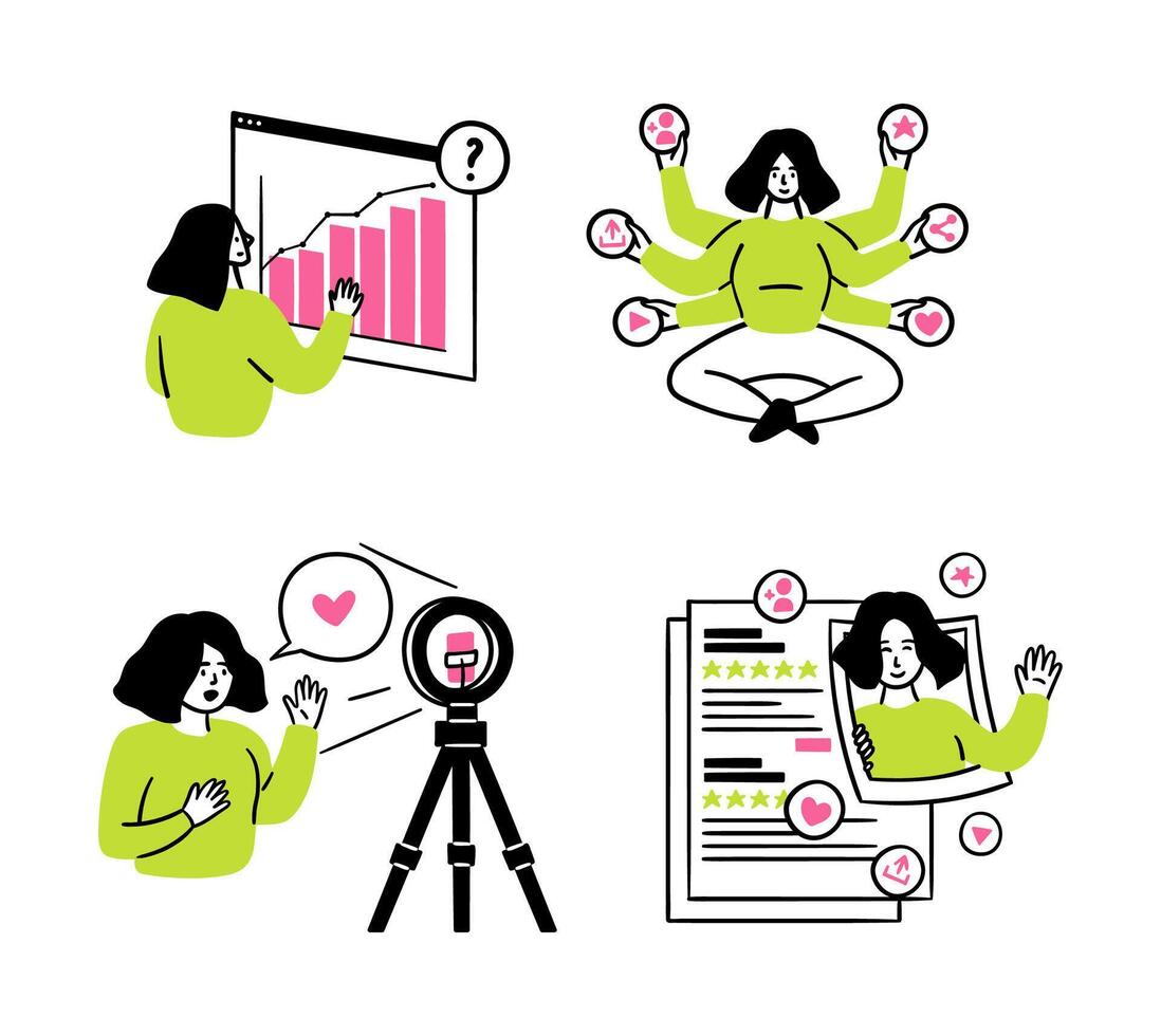Illustration of digital marketing concepts vector