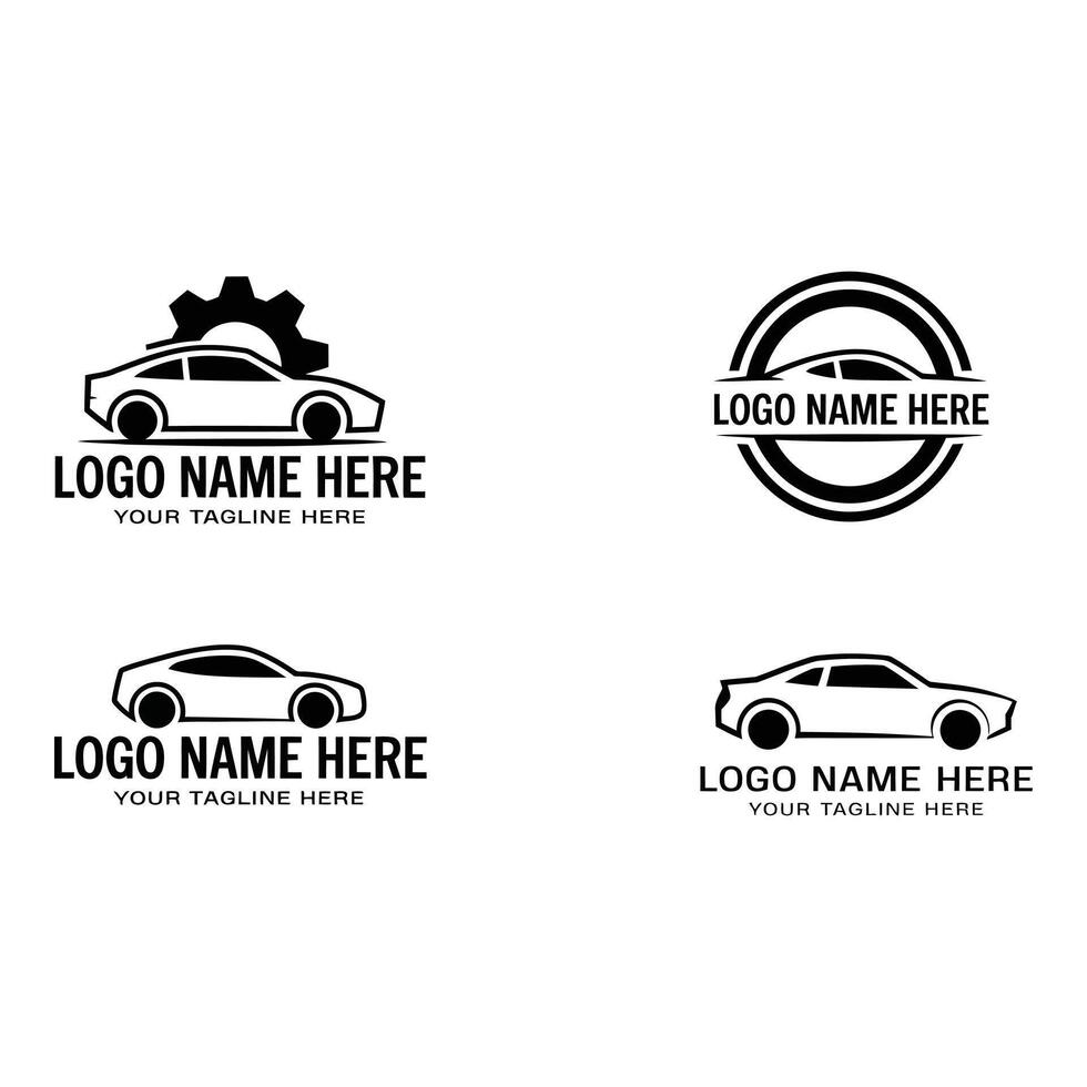 Automotive logo designs isolated on white background vector