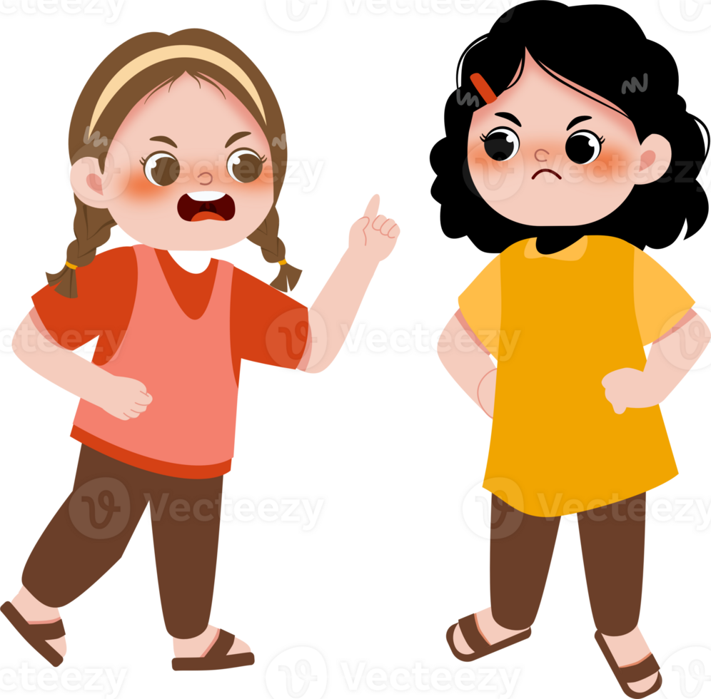 Two children are talking to each other png