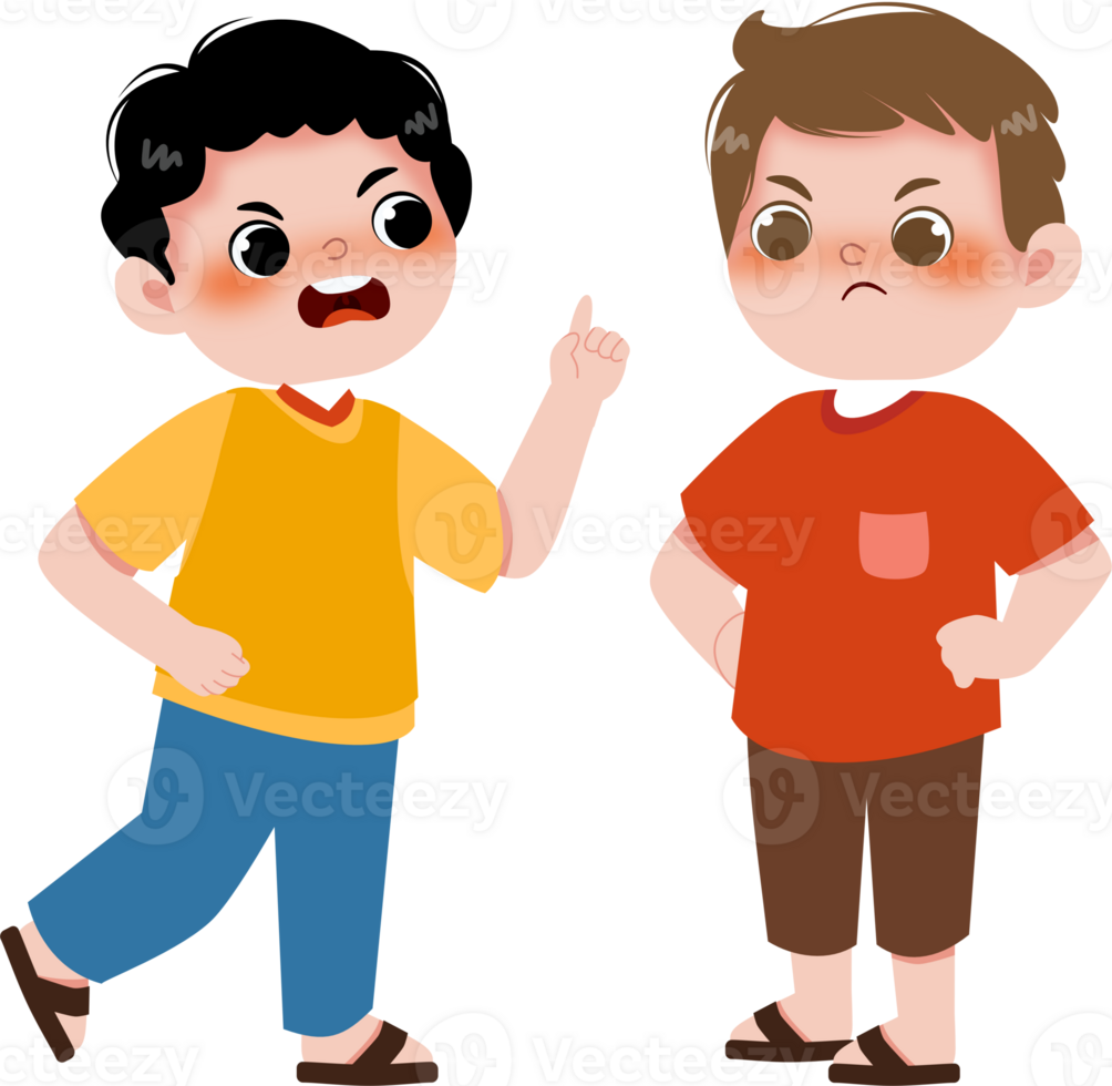 Two boys are talking to each other png